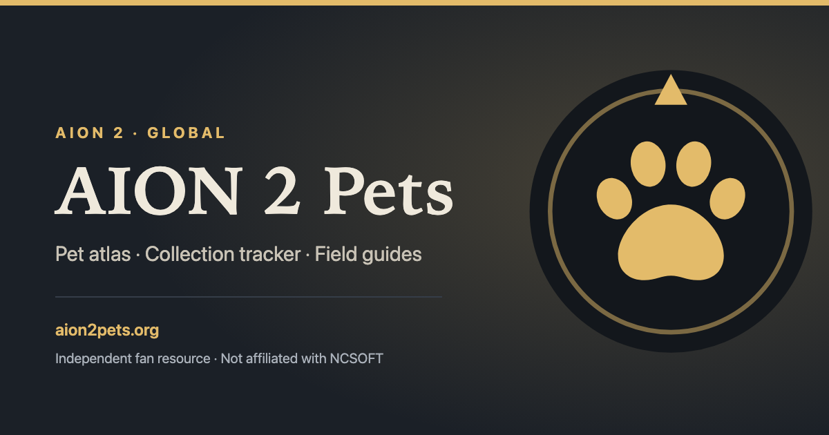 AION 2 Pets Database – Full Pet List (207 Pets)